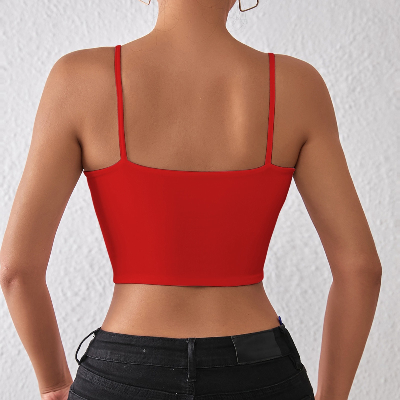 thumbnail image 4 of Top corto sexy - Diseño con tirantes en la espalda y corazones - Prenda interior/exterior informal para el verano, 4 of 5